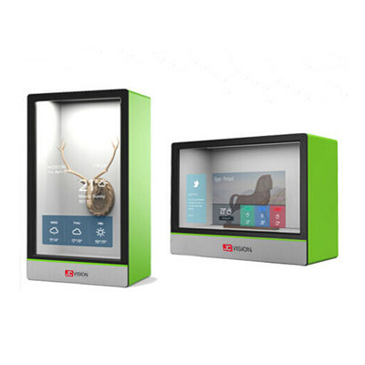 Transparenten LCD-Touch Screen transparenten LCD-Schaukarton 21,5 Zoll annoncieren