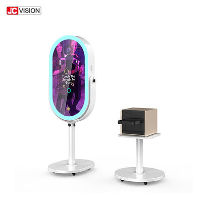 Intelligenter tragbarer Spiegel-Stand-Kiosk, Selfie-Spiegel-Passfotoautomat mit Drucker 21.5inch