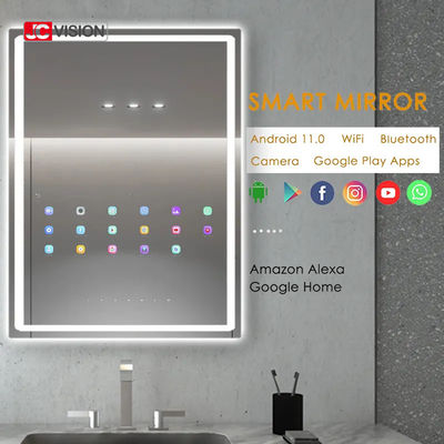 Intelligenter Badezimmer-Spiegel IP65 JCVISIONS-Hotel-Haupttouch Screen Spiegel Fernsehen Android LED