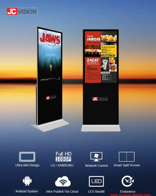 JCVISION 49 Zoll Weiß-Anpassung Fußbodenstand Digital Sigange mit optionale Kamera