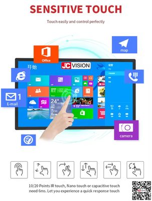 JCVISION 1080P 4K Touchscreen-Panel 32 42 50 55 65 Zoll Touchscreen-Display-Monitor Interaktiver Kiosk