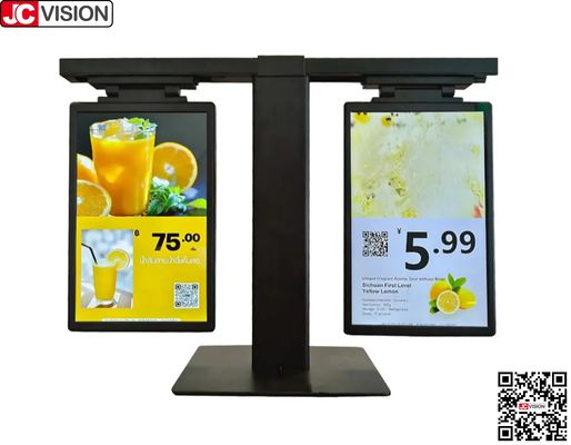 JCVISION 10,1-Zoll-Doppelbildschirmanzeige des elektronischen Produktpreisschildes, digitale Anzeige/Touchscreen