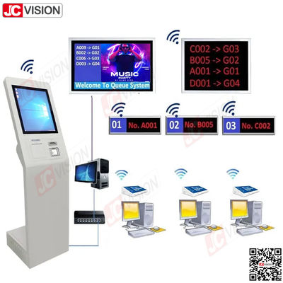JCVISION Bank Krankenhaus Lobby Warteschlange Management-System Ticket-Maschine Touch-Bildschirm Warteschlange Nummer Maschine Warteschlange System