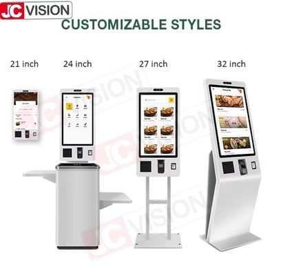 Personalisierter 27 Zoll Fläche Stehender Touchscreen Kiosk Interaktiver Zahlung Kiosk Selbstbedienung Kiosk mit Drucker QR Scan Terminal