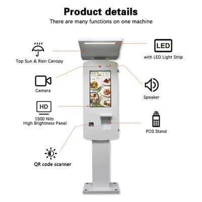 32 Zoll Outdoor Android PC Selbstbedienung Zahlung Kiosk mit LED-Streifen