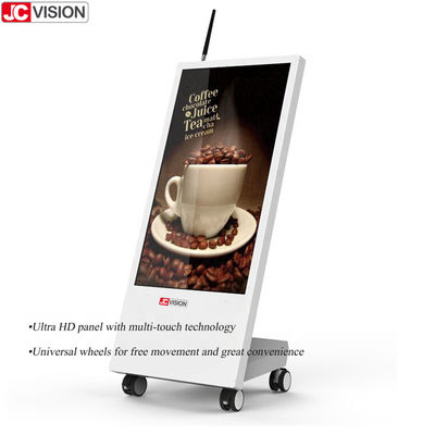 Batteriebetriebene Anzeige JCVISION, bewegliche digitale Beschilderung des Restaurant-32Inch