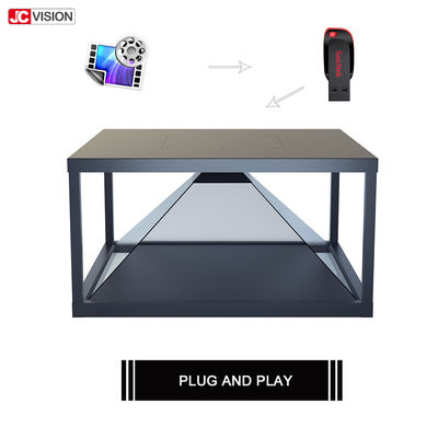 19 Hologramm-Glaspyramiden-Schaukasten des Zoll-transparentes LCD-Bildschirm-360 des Grad-3D