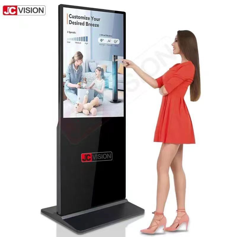Android/Windows OS 65 Zoll Weißes Fußbodenstand Digital Signage für die Anzeige 4k- 7/24 D/H