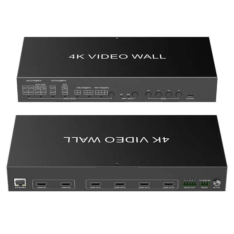 JCVISION 4K Video JCVISION Wand HDMI2.0 Matrix 2 in 4 Ausgang mit 2X2 Video Wand-Ausgang selbstadaptierende L / R Audio-Ausgang