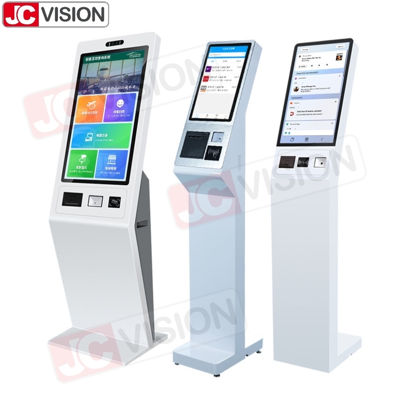Personalisierter 27 Zoll Fläche Stehender Touchscreen Kiosk Interaktiver Zahlung Kiosk Selbstbedienung Kiosk mit Drucker QR Scan Terminal