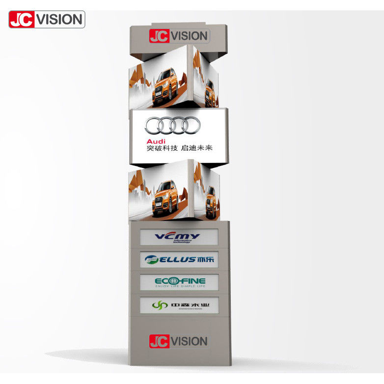JCVISION fertigte Turm-Anzeige der digitalen Beschilderung drehende der Anzeigen-LED im Freien besonders an