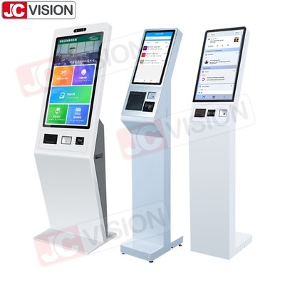 Personalisierter 27 Zoll Fläche Stehender Touchscreen Kiosk Interaktiver Zahlung Kiosk Selbstbedienung Kiosk mit Drucker QR Scan Terminal