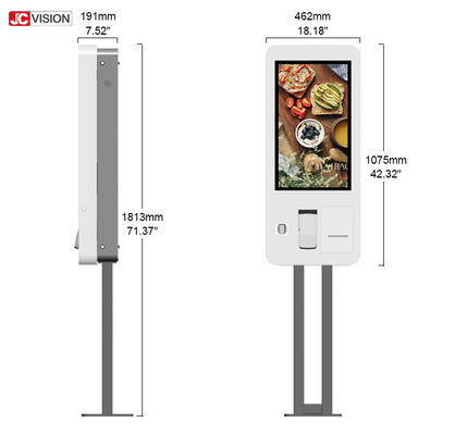 Touch Screen Kiosk 5ms 240VAC des Boden-Stand-250nits 23in für Zahlung